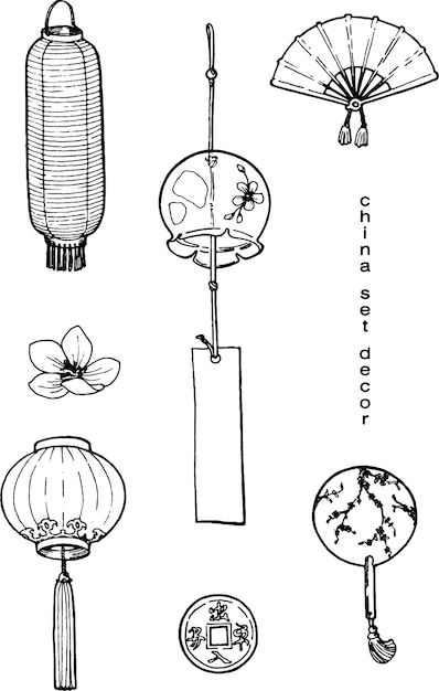 Japanese Lantern Illustration, Chinese Style Drawing, Vietnamese Lantern Tattoo, Asian Lantern Tattoo, Paper Lantern Tattoo, Japanese Lanterns Drawing, Japanese Drawing Simple, Chinese Lantern Illustration, Japanese Lantern Tattoo