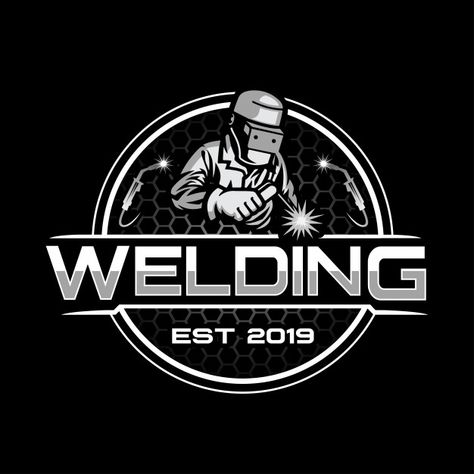 Welding logo template | Premium Vector #Freepik #vector #logo #business #design #logo-design Welding Logo Design, Welding Logo, Metal Logo Design, Welding Design, Welding Shop, Baby Art Projects, Wet Felting Projects, Automotive Artwork, Portfolio Book