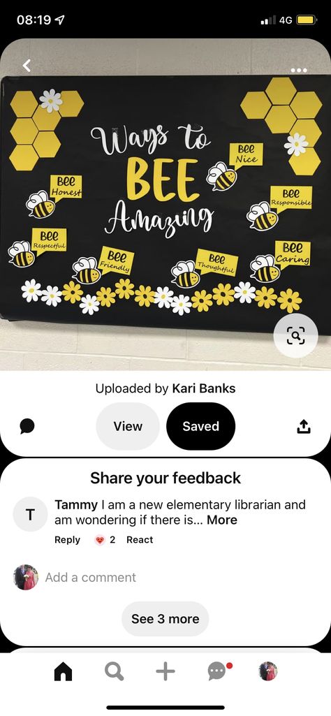 Ways To Bee Amazing Bulletin Board, Bee Amazing Bulletin Board Ideas, Honey Bee Bulletin Board Ideas, Boards Decoration Ideas, Busy Bee Classroom Theme, Spelling Bee Decorations School, Bumble Bee Classroom Theme, Class Charter Display, Bee Crafts For Adults Diy