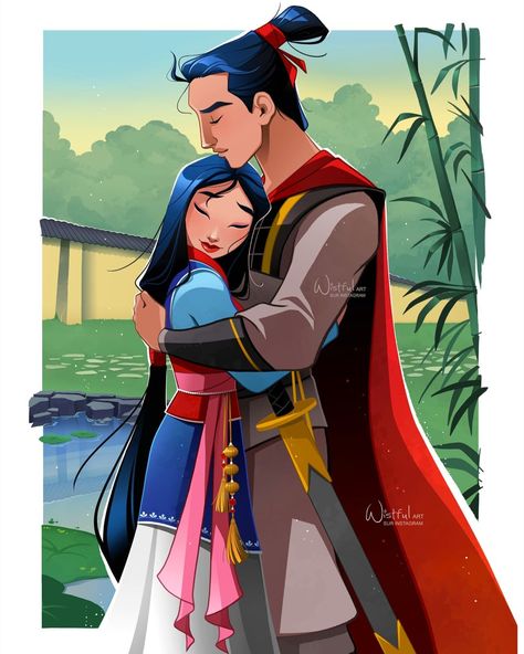 @wistful.art shared a photo on Instagram: “True love with Mulan & Li Shang ❤️ I never drew this couple before because I was afraid to not honor them but today I took my courage and…” • Jul 2, 2021 at 2:10pm UTC Mulan Li Shang, Wistful Art, Li Shang, Disney Mignon, Animation Disney, Mulan Disney, Images Disney, Disney Artwork, Art Disney