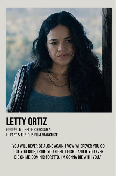 minimal polaroid character poster for letty ortiz from fast & furious film franchise Letty Ortiz Quotes, Fast X Furious, Letty Fast And Furious Wallpaper, Lettie From Fast And Furious, Fast And Furious Polaroid, Letty Wallpaper, Letty From Fast And Furious, Fast And Furious Letty Outfits, Fast And Furious Characters