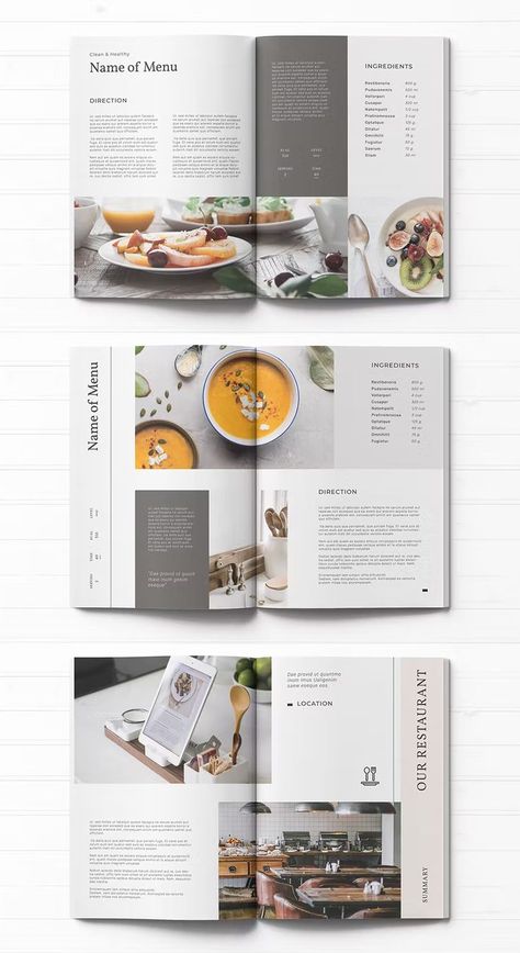 Modern Cookbook Template InDesign. 18 Pages. Cookbook Table Of Contents Design, Cookbook Layout Design, Recipe Graphic Design, Aesthetic Cookbook, Cookbook Design Template, Cookbook Design Layout, Cookbook Layout, Recipe Book Design, Food Web Design