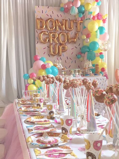 Donut Grow Up Birthday Party, Up Birthday Party, Donut Themed Birthday Party, Donut Birthday Party, Grown Up Parties, Birthday Donuts, Donut Birthday Parties, Donut Birthday, Donut Party