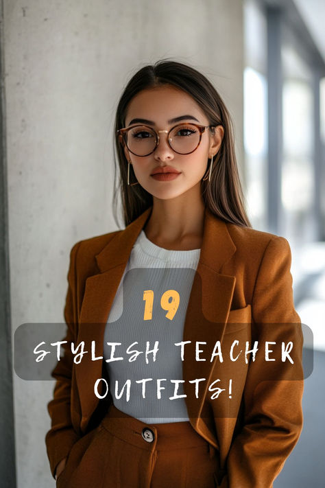 Looking for stylish yet comfortable outfits for teaching? Click to find 19 perfect teacher outfits that balance style and function. 👩‍🏫🍎 #TeacherStyle #SchoolOutfits #EducatorChic #ComfortableFashion #TeachingInStyle Back To School Night Outfit Teacher, Teacher Professional Outfits, Fall Teacher Outfits 2024, Teacher Picture Day Outfit, Comfortable Teacher Outfits, English Teacher Outfit, Substitute Teacher Outfits, Teacher Picture, Teacher Outfits High School