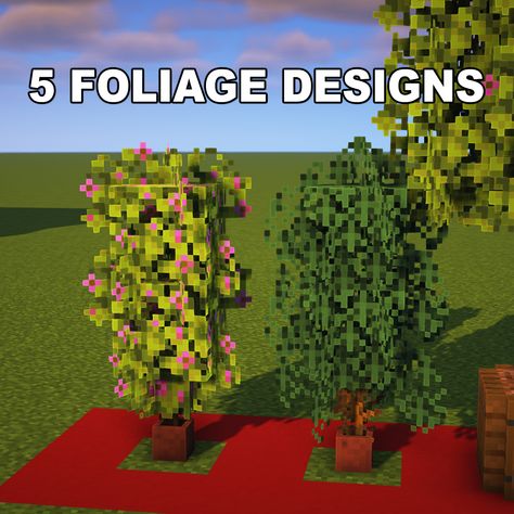 Minecraft 5 Foliage Designs ✅ Follow for OP Minecraft Builds 📢 Share with your Friends 💬 Rate this Build 1-10 🔖Tags 🔖 #minecraft #minecraftbuilds #minecrafters #minecraftpe #minecraftmemes #mınecraftideas #minecraftbuild #minecraftbuilding #minecraftbuilding #minecrafttutorial #minecraftonly #mcpe #minecraftpc #minecraftcreations #minecraftdaily #minecraftdesign #minecraftjava #minecrafts #minecraftyoutuber #gaming Minecraft Foliage, Minecraft Butterfly, Garden Minecraft, Build Inspiration, Minecraft Medieval, Minecraft Memes, Minecraft Pe, Minecraft Tutorial, Minecraft Builds