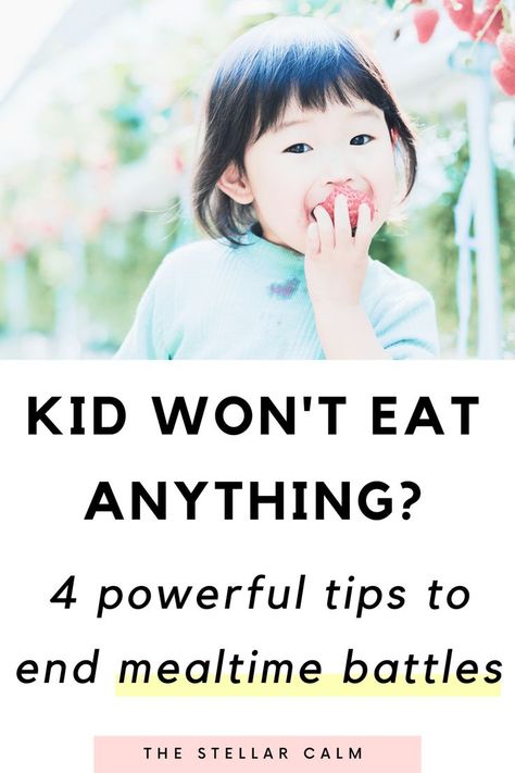 If you're struggling with mealtime battles with your toddler or child, look now further. Read the post to learn how to get your kids to eat healthy, or eat anything at all, from veggies to fruit to meat to *gasp* foods that are mixed together! I know how hard it is when your kid won't eat anything. These mealtime tips are also picky eater friendly. // toddler eating tips, picky eaters tips, how to get kids to eat How To Get My Toddler To Eat, Toddler Won’t Eat, Food Therapy For Kids, Meals Kids Will Eat, Food Kids Will Eat, Toddler Wont Eat, Picky Eating Toddler, Diets For Picky Eaters, Fruit Protein