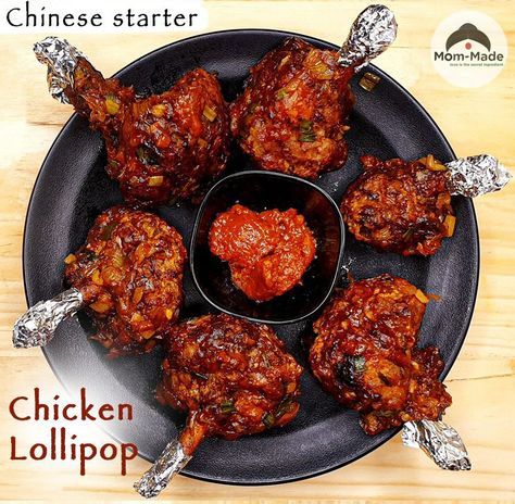 Chicken lollipop is one of the popular dishes when it comes to Indo-Chinese cuisine. It has two variants 'dry' and 'gravy' Drums Of Heaven, Chinese Starters, Non Veg Recipes, Chicken Lollipop, Starter Dishes, Chicken Lollipops, Starter Recipe, Popular Dishes, Non Veg