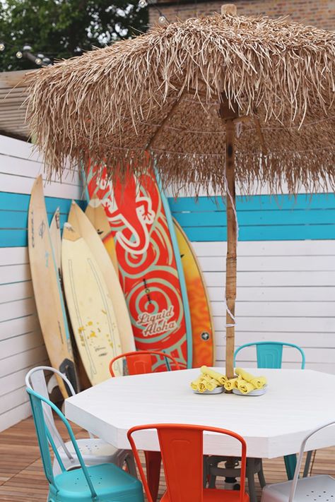 Beach Theme Backyard, Beach Theme Garden, Outdoor Beach Decor, Caribbean Decor, Tropical Patio, Coastal Patio, Beach Patio, Tropical Backyard, Restaurant Patio