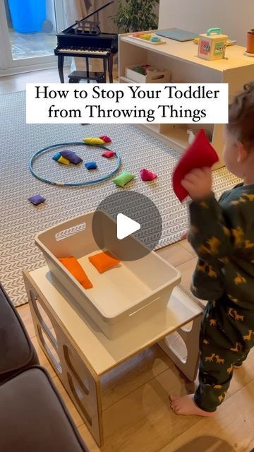 Agda Reis on Instagram: "Throwing requires maximum effort. Maria Montessori observed that children, soon after they have learned to walk, have a strong need to exert their strength. They want to do hard and heavy work. Throwing is one of those maximum effort works. Other typical examples are: carrying heavy objects (such as bottles of water), helping with your shopping, pushing heavy boxes, emptying the washing machine and so on. Redirecting your child towards appropriate activities is the best way to handle those inconvenient needs. But you must do it immediately. This is the key. To be effective, the redirection needs to be immediate. The more you give appropriate opportunities to throw, the less your child will need to throw other things. Bean bag games are a great option to help satisf More Less Activities, Heavy Work For Toddlers, Throwing Activities For Toddlers, Heavy Work Activities For Kids, Bean Bag Activities, Bean Bag Game, Bottles Of Water, Bean Bag Games, Throwing Games