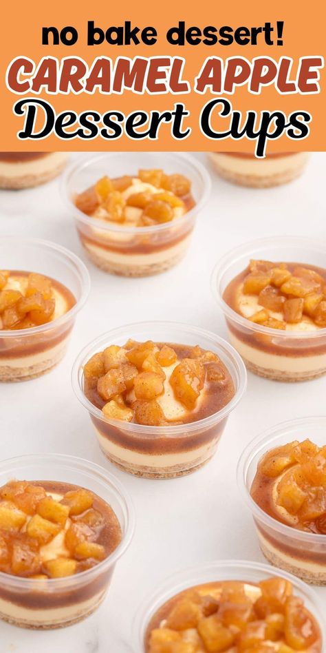 Fall Dessert Shooters, Caramel Apple Dessert, Caramel Apple Trifle, Apple Pie Cups, Caramel Apple Desserts, Apple Pie Desserts, Caramel Apple Cookies, Dessert Cups Recipes, Dessert Shooters