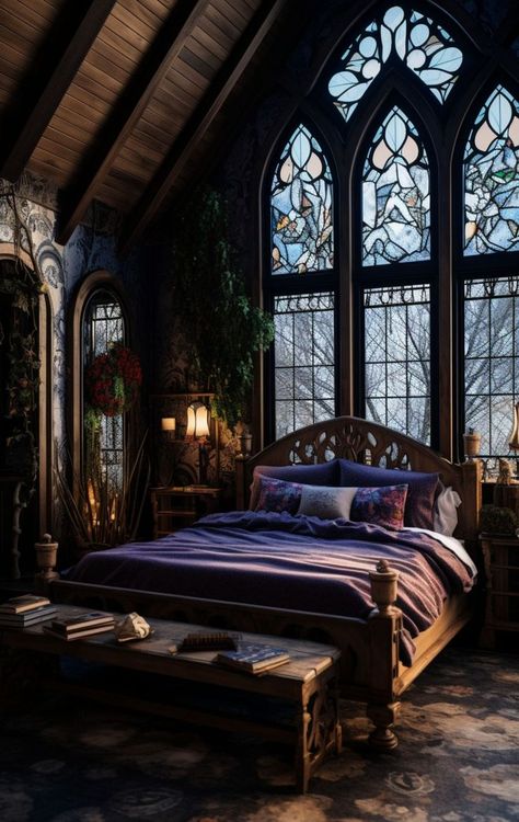 https://www.melaniejadedesign.com/category/bedroom-design/ Gothic House Aesthetic, Bedroom Inspirations Small Room, Dark Bedroom Inspirations, Aesthetic Bedroom Inspirations, Bedroom Inspirations Men, Bedroom Dark Academia, Bedroom Inspirations Black, Bedroom Inspirations Dark, Gothic Style Bedroom