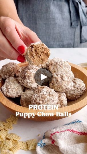 27K views · 1.7K reactions | Protein Puppy Chow BALLS!!!! Comment RECIPE and we’ll DM it to you!

What you need:
1 cup chocoalte chips
1 cup peanut butter
2 teaspoons coconut oil
6 cups Rice Chex cereal
1 cup vanilla protein powder or collagen powder

Note: the recipe lives at the bottom of the recipe card of our protein puppy chow so scroll down! | Lee Funke | Fit Foodie Finds | Cupidon · Feel It Puppy Chow Protein Balls, Protein Puppy Chow, Fit Foodie Finds, Rice Chex, Chex Cereal, Fit Foodie, Puppy Chow, Collagen Powder, Protein Ball