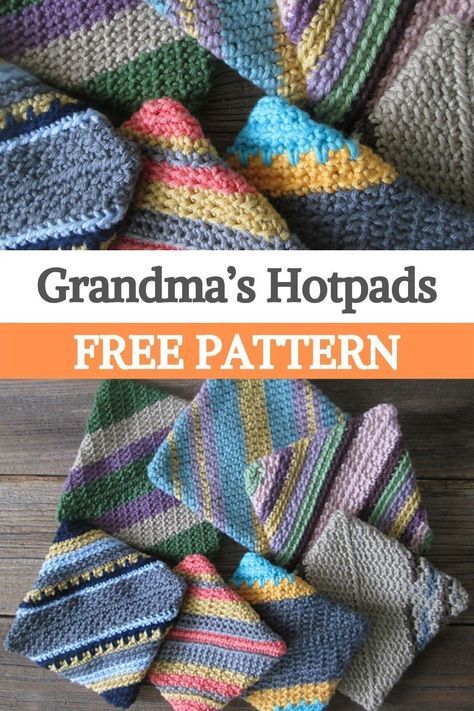 Crochet Projects Potholders, Crocheting Hot Pads, Yarn Pot Holders, Folded Potholder Pattern, Granny Square Pot Holder Free Pattern, Crochet Pot Holders Double Thick, How To Crochet A Pot Holder, Crochet Potholders Free Patterns Pot Holders Hot Pads, Free Pot Holder Crochet Pattern