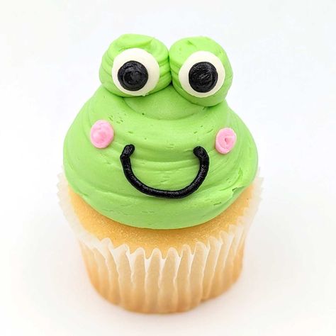 Cute Frog Cupcakes, Frog Dessert Ideas, Frog Cupcakes Ideas, Cupcakes Decoration Funny, Cupcake Competition Ideas, Simple Cupcakes Design, Cute Cupcakes Decoration, Easy Frog Cake, Cupcake Designs Birthday