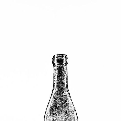 Erika Persson on Instagram: "BOTTLE for #inktober52 #inktober #inktober52bottle #inktoberallyearlong #inkwork #inkart #inksharing #dotwork #dotworknow #stippling #stipplingart #pointillism #pointillismart #bottle #bnwart #artchallenge #drawingchallenge #fineliner #finelinerart" Wine Bottle Illustration, Dotted Drawings, Fineliner Art, Stippling Art, Glass Bottles Art, Soda Bottles, April 3, Stippling, Drawing Challenge