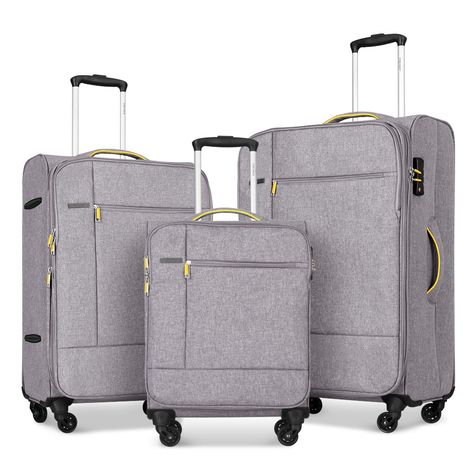 Best 3-Piece Suitcase Set For Travel Beige Clothing, Hard Sided Luggage, Best Suitcases, Cute Suitcases, Travel Bag Set, Hard Shell Luggage, Stylish Luggage, 3 Piece Luggage Set, Womens Luggage