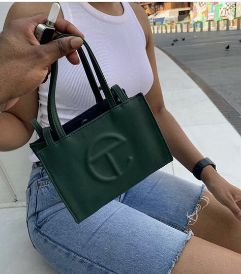 Green Telfar, Telfar Bag, Diesel Bag, Luxury Purses, Fancy Bags, Pretty Bags, Celine Luggage Bag, Cute Purses, Givency Antigona Bag