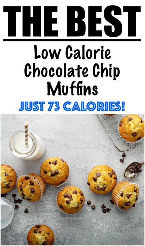 The BEST Chocolate Chip Muffin Recipe {LOW CALORIE} Recipes For Muscle Gain, Moist Chocolate Chip Muffins, Low Calorie Muffins, Healthy Chocolate Chip Muffins, Recipe Low Calorie, Best Chocolate Chip Muffins, Chocolate Chip Muffins Easy, Low Calorie Baking, Chocolate Calories