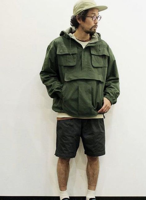 Anorak Jacket Outfit, Workwear Fashion Men, Hiking Outfit Men, Japanese Street Fashion Men, Diy Jacket, Street Style Outfits Men, Workwear Fashion, Outdoor Fashion, Anorak Jacket