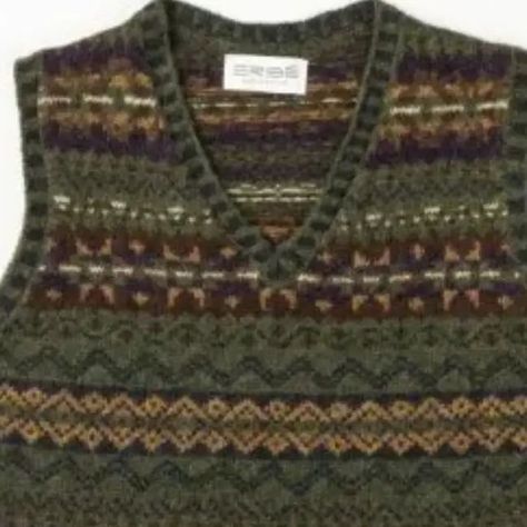 Cleo Ltd on Instagram: "Woodland Vest back in stock. After a sell out in this colour we are now re stocked for winter. This year Slipovers, Vests, sleeveless sweaters for men and women are so popular. We have a lovely variety in the shop so please do pop in if you are in Dublin. Beautiful versatile lambswool sleeveless sweater in woodland greens by @eribe.knitwear #fairisle #vest #lambswool #woodland #greatgifts #christmassweater #christmaspresent #lovewhatyouwear #favouritesweater #staycosy #sleeveless #slipover #naturalproduct #shopdublin #shopindependent #christmasshopping #cleoltd" Eribe Knitwear, Fairisle Vest, Sleeveless Sweaters, Eclectic Grandpa, Sweater Vest Outfit, Sweaters For Men, Vest Outfits, Brown Sweater, Back In Stock