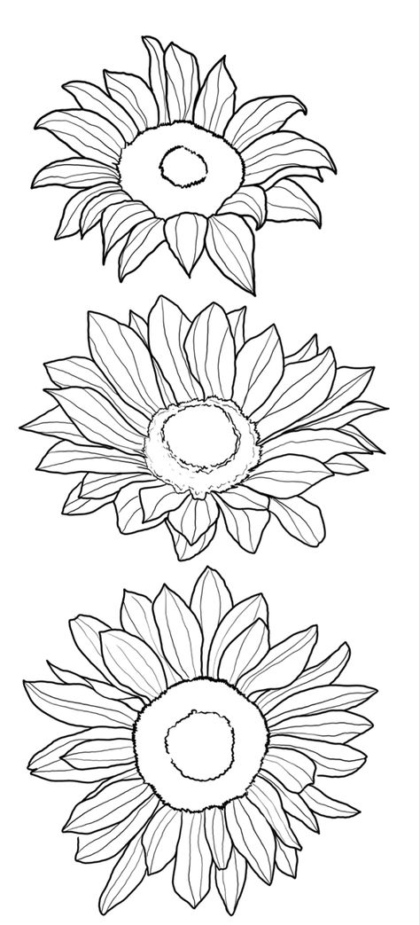 Sunflower Tattoo Template, Sunflower Tattoo Stencil, Sunflower Outline, Animals Reference, Burned Hats, Traditional Style Tattoo, Pencil Drawings For Beginners, Floral Tattoos, Leather Tooling Patterns