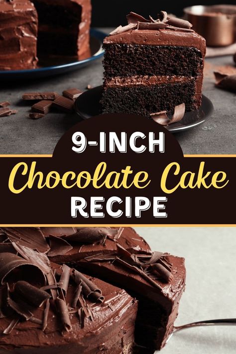 Try this 9-inch chocolate cake recipe when you want to impress your guests! It makes the richest, moistest, most wonderful dessert! Moistest Chocolate Cake Ever, 9 Inch Chocolate Cake Recipe, 9 Inch Chocolate Cake, 9 Inch Cake Recipe, 9 Inch Cake, Small Chocolate Cake, Muffin Ideas, Cake Recipes Uk, Fluffy Chocolate Cake