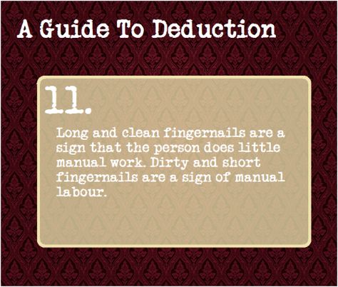 A Guide To Deduction, The Science Of Deduction, How To Read People, Book Writing Tips, Number 4, Sherlock Bbc, The More You Know, Psychology Facts, Body Language