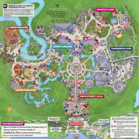 Disney Park Maps, Magic Kingdom Map, Disney World Map, Magic Kingdom Rides, Festival Of Fantasy Parade, Disney World Magic Kingdom, Scary Halloween Party, Disney Magic Kingdom, Disney World Parks