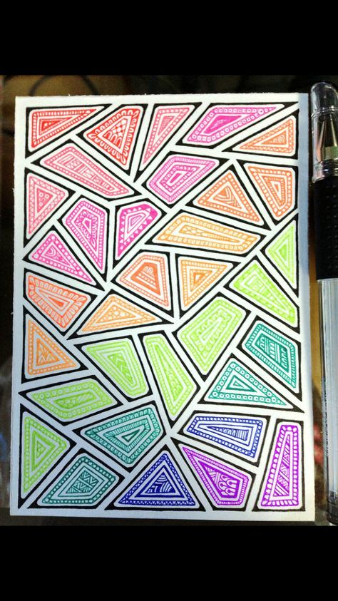 Colorsss Marker Art Easy, Easy Marker Art Simple, Sharpie Marker Art, Marker Art Simple, Art Zentangle, Graph Paper Art, Mandala Art Lesson, Sharpie Art, Easy Doodle Art