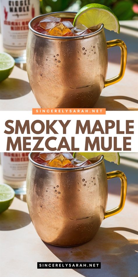 Discover a new twist on a classic mule with the Smoky Maple Mezcal Mule! 🌟 This cocktail combines the deep, smoky notes of mezcal with the sweetness of maple syrup, balanced by a splash of ginger beer. It's the perfect drink for those who love a mix of sweet and smoky flavors. 🍸 Try making the Smoky Maple Mezcal Mule at home for a cocktail experience like no other. Mezcal Mule Recipe, Mezcal Mule, Fall Cocktails Easy, Mint Chocolate Chip Cupcakes, Hot Chocolate Cocktail, Cocktail Cupcakes, Cocktail Experience, Spiked Hot Chocolate, Fall Goodies