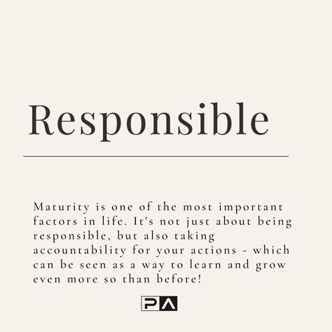 This type of maturity will help you through any problem or obstacle that comes up because it allows us to take responsibility instead of blaming others when things go wrong Mature people view humility highly; they know admitting error means progress has been made from time spent improving oneself. What Is Maturity Quotes, Admit When You Are Wrong Quotes, Admit Your Wrong Quotes, Admitting Your Wrong Quotes, Responsibility Affirmations, How To Be More Responsible, Responsible Aesthetic, Admit It Quotes, Being Responsible Quotes