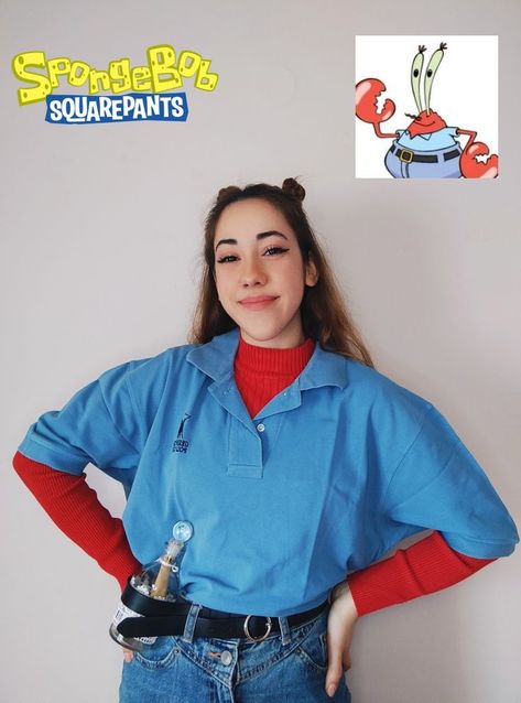 Spongebob Character Outfits, Sponge Bob Outfits, Cartoon Characters To Dress Up As, Mr Crabs Costumes, Spongebob Character Costumes Diy, Spongebob Costume Party, Spongebob Inspired Outfits, Spongebob Characters Costume, Cartoon Cosplay Ideas