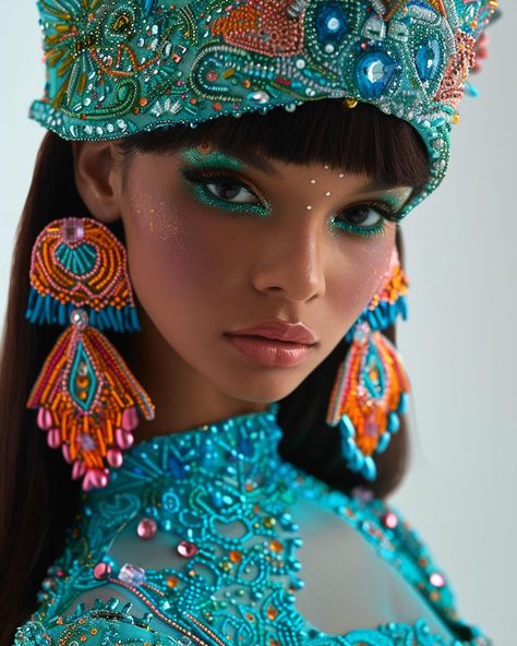 Teal Queens Headpiece Jewelry, Instagram Creative, Creative Fashion, Hair Jewelry, Headpiece, Cool Photos, Color Pop, Hair Makeup, Fashion Jewelry