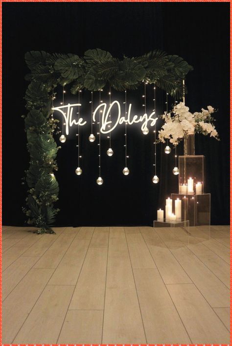 Wedding Reception Backdrop, Photo Backdrop Wedding, Wedding Backdrop Design, Light Decor, Wedding Wall, Wedding Neon Sign, Engagement Decorations, Future Wedding Plans, Wedding Name