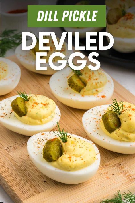 Dill pickle deviled eggs combine the creamy richness of deviled eggs with the tangy zest of dill pickles, creating a flavorful twist on a classic appetizer. Deviled Eggs With Pickles, Pickle Deviled Eggs Recipe, Deviled Eggs Dill, Dill Pickle Deviled Eggs, Pickle Deviled Eggs, Dill Deviled Eggs, Pickled Deviled Eggs Recipe, Pickled Deviled Eggs, Deviled Egg Recipe