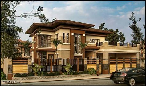 Philippine Mansion, Philippines House, Houses Modern, Philippines House Design, Philippine Houses, Two Story House Design, Two Story House, Classic House Exterior, Suburban House