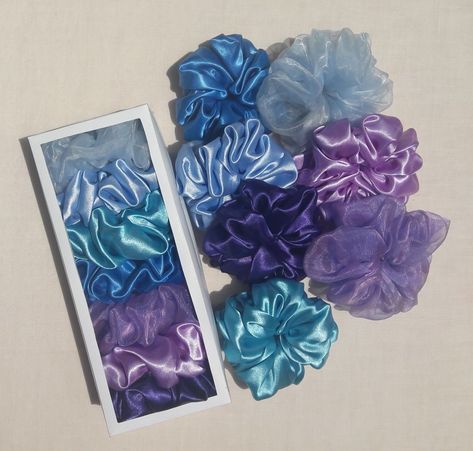 Satin and Organza scrunchies Benefits Of Satin Scrunchies, Organza Scrunchie, Barbie Scrunchie, Purple Scrunchie Aesthetic, Pink Satin Scrunchie, Scrunchies, Satin