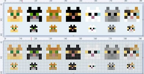 Minecraft Cats, Cats Cross Stitch, Piskel Art, Easy Perler Beads Ideas, Art Perle, Easy Pixel Art, Arte 8 Bits, Pixel Art Templates, Perler Crafts