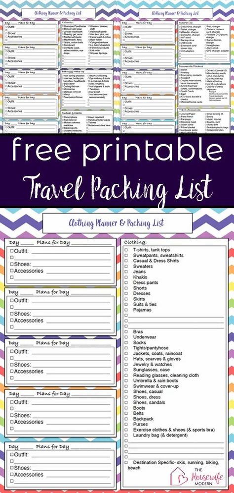 Travel Planner Printable Free Packing Lists, International Vacation Packing List, Holiday List Packing Travel Checklist, Free Vacation Planner Printable, Vacation Packing List Template, Travel Packing List Template, 3 Week Vacation Packing List, Free Printable Packing List For Vacation, Travel Lists For Packing