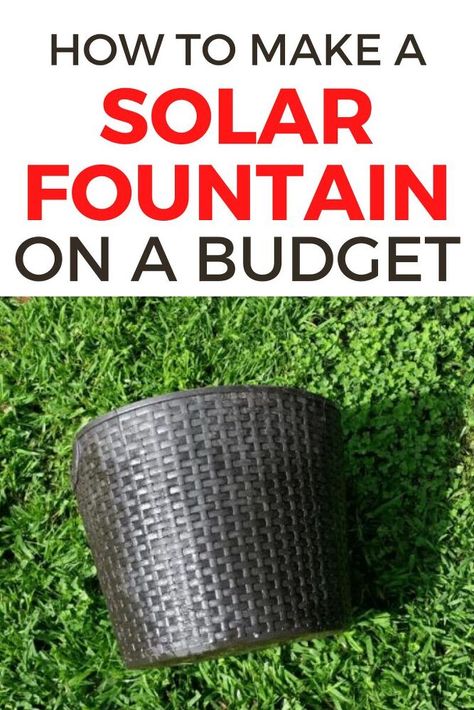 Diy Rain Shower Fountain, Diy Solar Fountain Ideas, Solar Fountains Outdoor, Solar Fountains Outdoor Diy, Diy Fountains Backyard, Water Fountains Outdoor Diy, Outside Diy, Diy Solar Water Fountain, Cheap Diy Wall Art