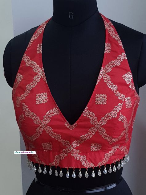 Broad Neck Kurti Design, One Shoulder Blouse Lehenga, Megha Sleeve Blouse Design, Corset Style Lehenga Blouse, Heavy Work Blouse Designs, Red Sleeveless Blouse For Diwali, Fitted Red Bollywood Blouse, Red V-neck Blouse For Diwali, Navratri Blouse Designs