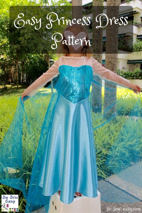 Princess Dress Tutorials, Princess Dress Pattern, Sewn Dolls, Princess Dress Patterns, Dress Pattern Free, Costume Carnaval, Elsa Costume, Dress Up Clothes, Dress Sketch