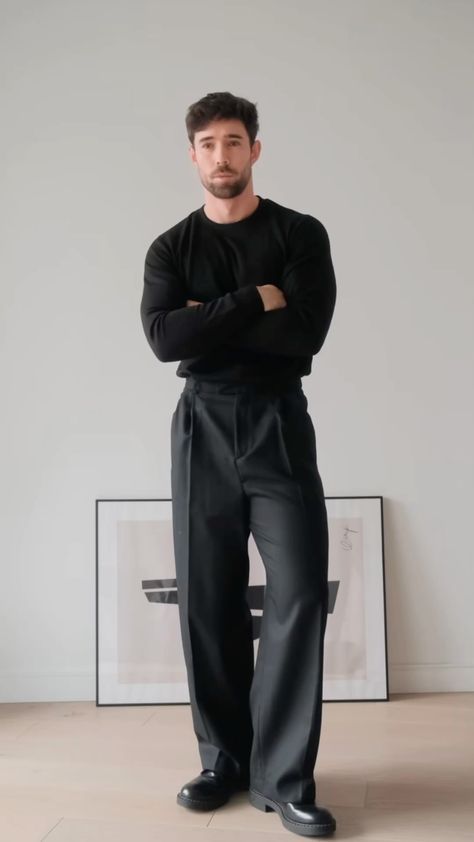 Minimalist Fashion Men Black, Men Smart Casual Outfit Classy, Old Money Aesthetic Outfit, Classy Old Money, Black Outfit Men, Dressing Well, Classy Outfits Men, Corporate Outfits, Street Fashion Men Streetwear