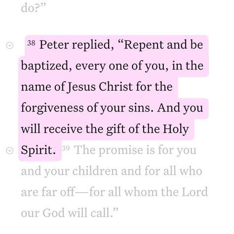 Daily Bible Verse 05/19/24 💗 • • ‭Acts 2:38 NIV‬ [38] Peter replied, “Repent and be baptized, every one of you, in the name of Jesus Christ for the forgiveness of your sins. And you will receive the gift of the Holy Spirit. • • #biblequotes #bibleverses #bible #biblescripture #bibleverse #dailybibleverse #dailyquote #digitalart #nivbibleverse #nivbibletranslation #christianartist #christiandigitalart #christianity #christiancreator #catholicism #christiandigitalartwork #christian #christia... Acts 2:38, Acts 2 38, Acts 2, Getting Baptized, In The Name Of Jesus, Niv Bible, Names Of Jesus Christ, Christian Artists, Daily Bible Verse