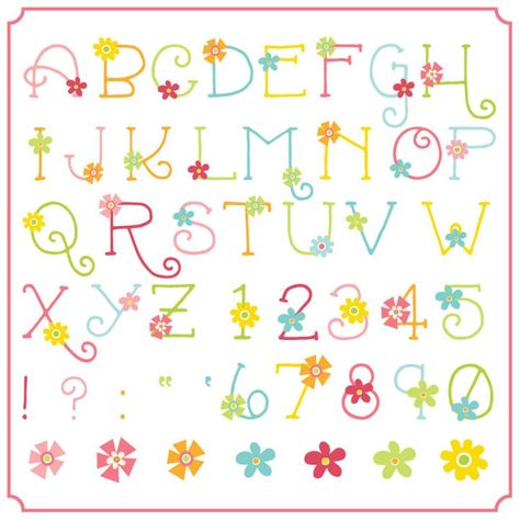 Floral Alphabet Letters Flower, Floral Alphabet Letters, Countdown Ideas, Spring Font, Cool Letters, Floral Alphabet, Flower Alphabet, Oodles Of Doodles, Hand Lettering Alphabet