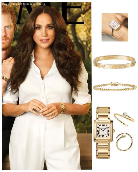 Meghan Cartier Watch, Cartier Pinky Ring, Meghan Markle Watch, Meghan Markle Instagram, Kate And Harry, Lorraine Schwartz, Most Influential People, Duchess Meghan, Cartier Gold