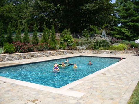 Thinking about a new in ground pool, retaining wall and landscaping? Let Pool Butlers build you these in excellence and quality by our skilled professionals. We can save you thousands right now! 618.251.0041 Pool Area Retaining Wall, Pool Retaining Wall, Pool Landscapes, Pool Privacy, Cocktail Pools, Small Retaining Wall, Landscaping Around Pool, Pool Landscaping Ideas, Hot Tub Landscaping