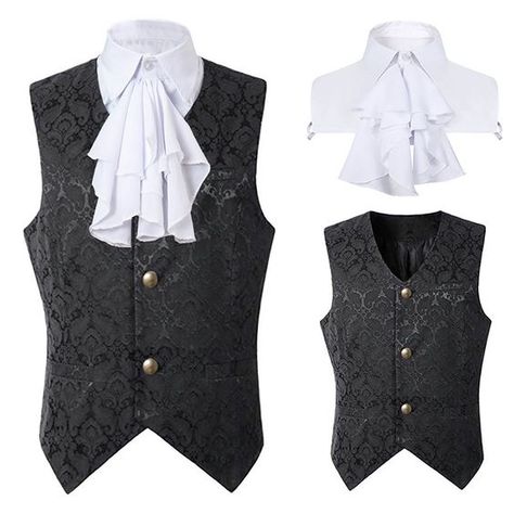 This dress was everything I wanted and more.I choose one size but then send my own measurements to the seller and I got a customized size perfect! They will satisfy everything you want! Steampunk Coat, Steampunk Vest, Business Formal Dress, Medieval Costume, Vest Coat, Black Vest, Suit Vest, Mens Costumes, Mens Vest