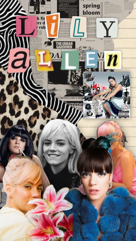 #lilyallen #magazinecutoutletters Lily Allen Wallpaper, Lily Allen Aesthetic, Allen Aesthetic, Bedroom Collage, Cut Out Letters, Lily Allen, Indie Sleaze, Aesthetic Collage, Your Aesthetic