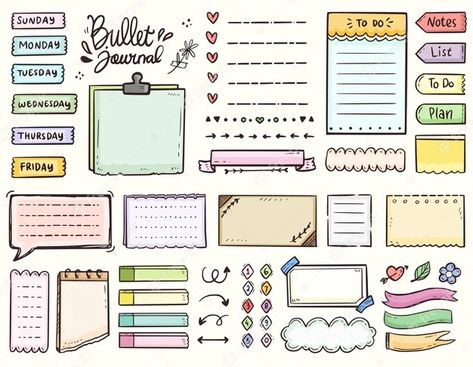 Bullet Journal Frames, Bullet Journal Icons, Banner Doodle, Planner Doodles, Journal Elements, Photography Editing Apps, Bullet Journal Banner, Ornament Drawing, Notes Ideas